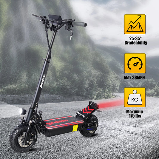 52V 18AH Up To 60KM/H 11 Inch Tire Shock Absorption LCD Folding E-Scooter for Adults