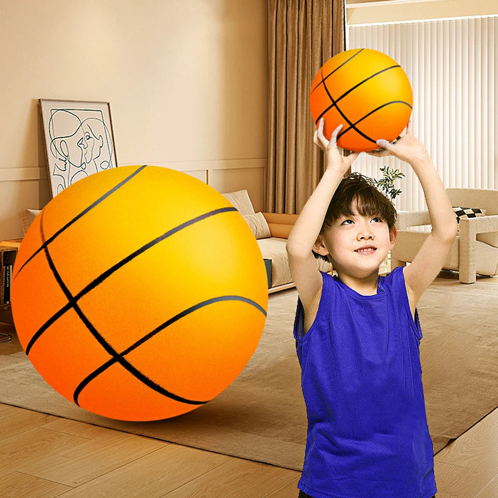 Silent High Density Foam Sports Ball Indoor Mute Basketball Soft Elastic Ball Children Sports Toy Games Diameter 24/22/18cm