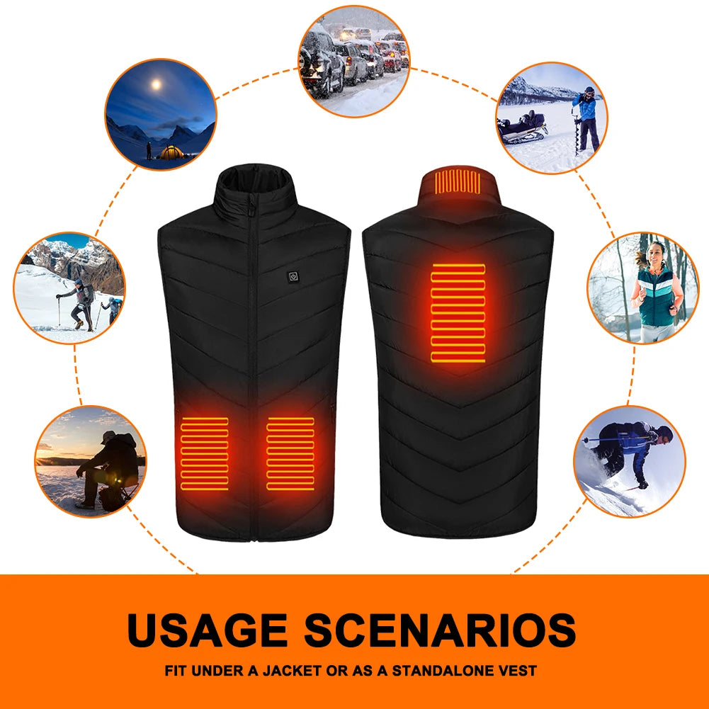 Intelligent USB Electric Heating Thermal Warm Clothes Winter Heated Vest