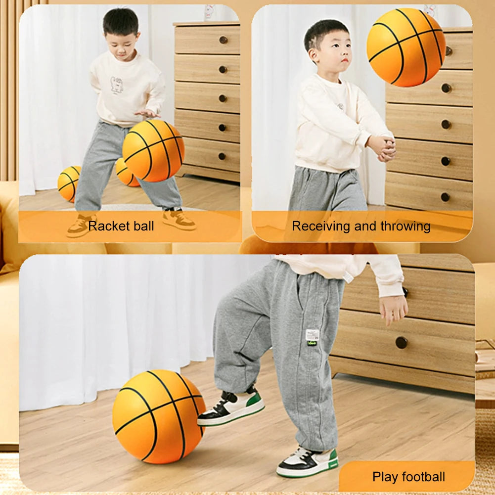 High-Resilience Mute Dribbling Basketball Training Foam Ball 1-2Pcs Basketball Hoop