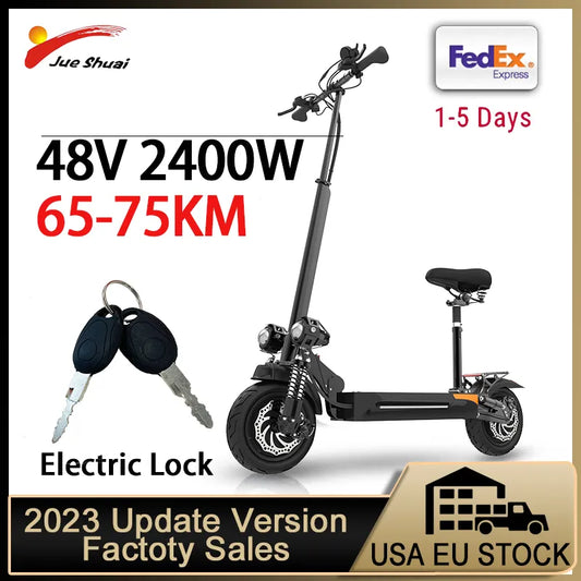 Electric Kick Scooter for Adults 2400W Motor Power 30 Climbing Angle 10" Pneumatic Tires Electronic Lock monopattino elettrico