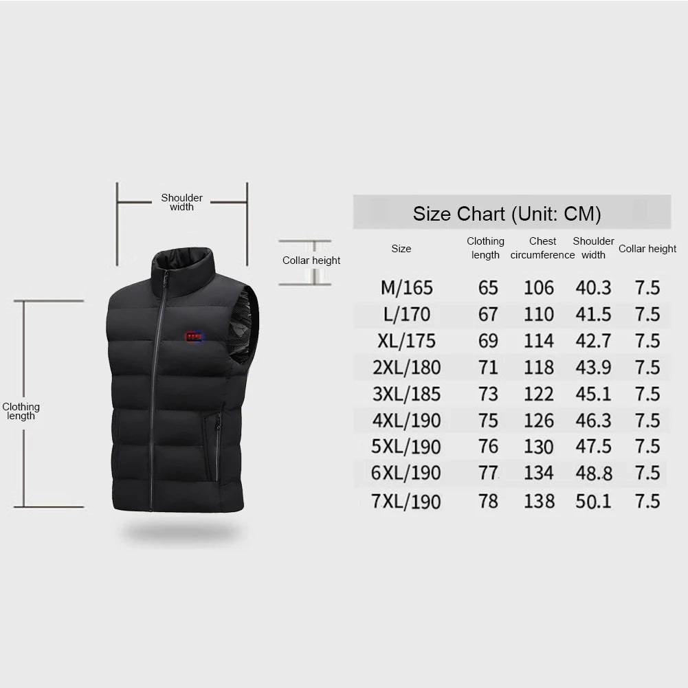USB Infrared Waistcoat M- 7XL For Sports Hiking Camping Unisex