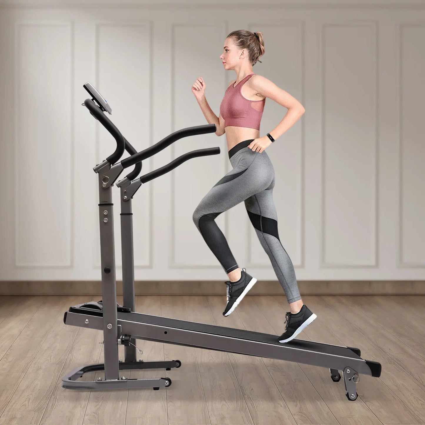 Electric Folding Treadmill with Incline for Home, Portable Running Exercise, Indoor Aerobic Exercise,