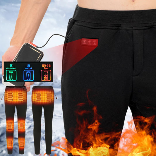 USB Electric Heated Pants 8 Heated Areas Ski Wear Heater Sports Thermal Pants
