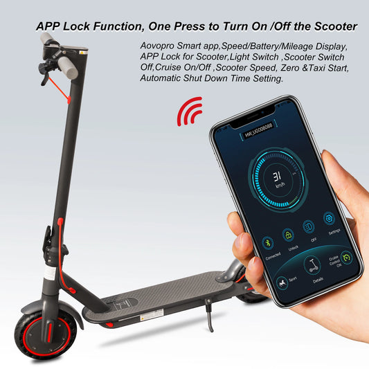 Adult APP Smart Scooter Shock-absorbing Anti-skid Folding Electric Scooter