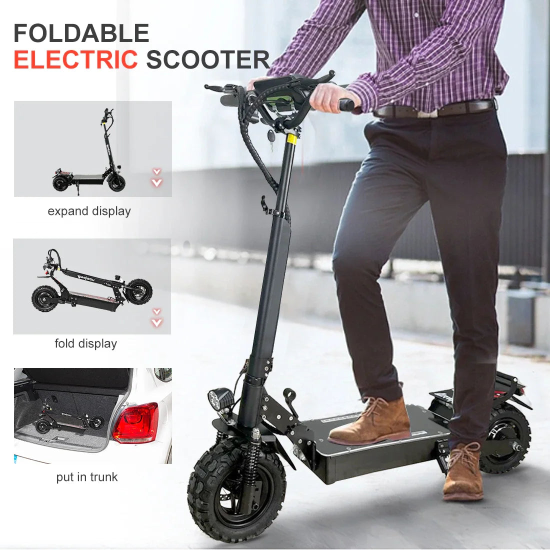 Powerful Folding Adults Electric Scooter with Key Lock